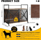 Heavy Duty Dog Crate Furniture with 360° Wheels