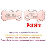 Engraved Bone Dog ID Tag, Personalized Stainless Steel Tag