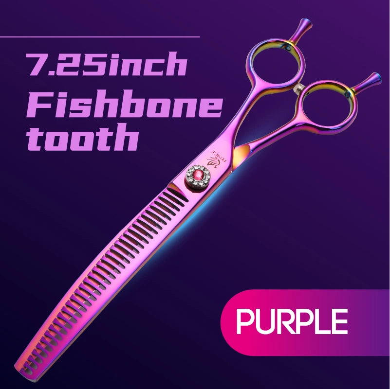 Curved Dog Grooming Thinning Shears, 7.25 Inch Japanese 440C