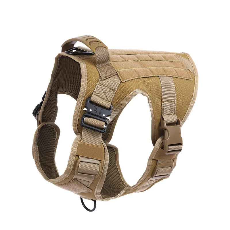 Tactical Dog Harness with MOLLE Panels and Handle for Large Dogs