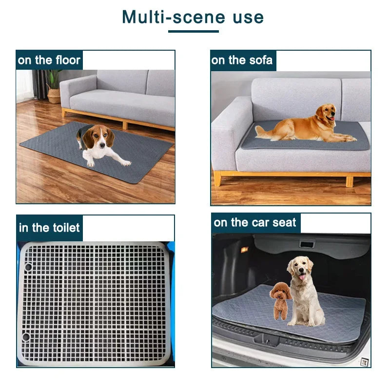 Washable Dog Pee Pad, Reusable Puppy Training Mat with Non-Slip Back