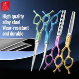 Fenice 6.5 Inch Dog Grooming Scissors Set, Straight, Curved & Thinning