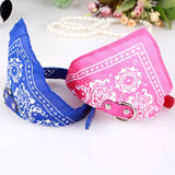 Adjustable Dog Bandana Collar with Reflective Leather