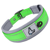 Heavy Duty Padded Dog Collar for Large Dogs, Reflective Nylon