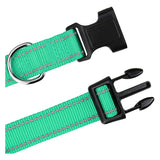 Reflective Nylon Dog Collar, Adjustable, XS to XL in 10 Colors