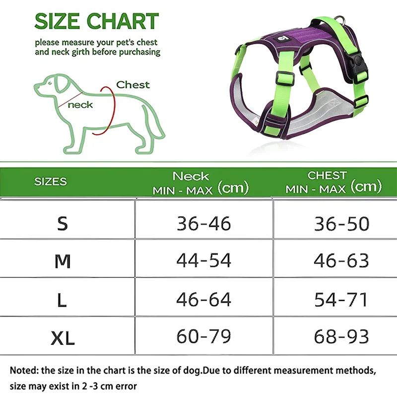 Padded Reflective Dog Harness Vest with Quick-Release Buckles