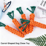 Cotton Rope Dog Chew Toy in Carrot, Dumbbell and Corn Shapes