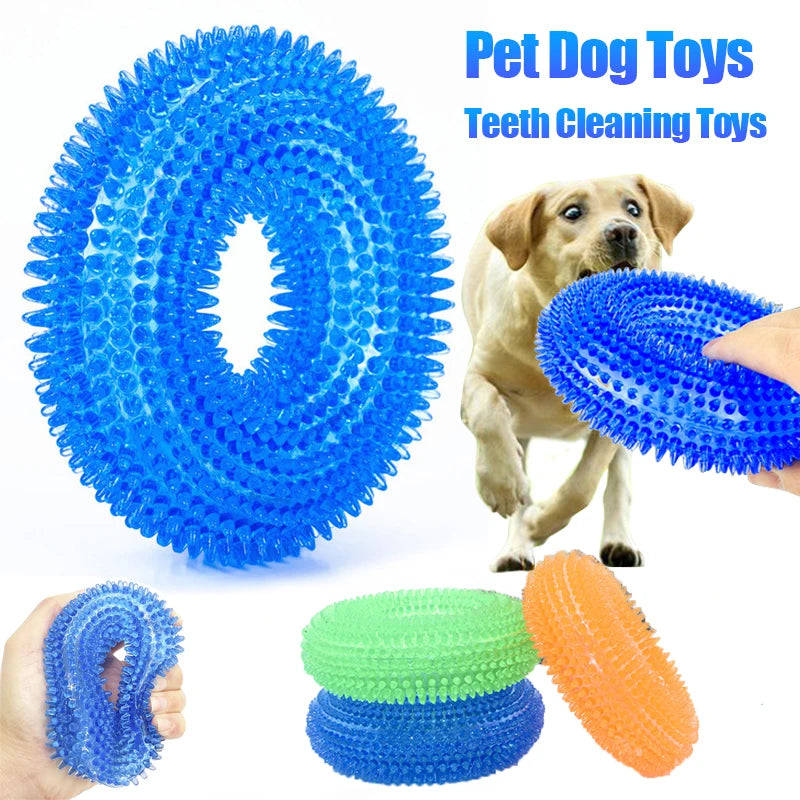 Squeaky Spiky Ring Chew Toy for Dogs and Puppies