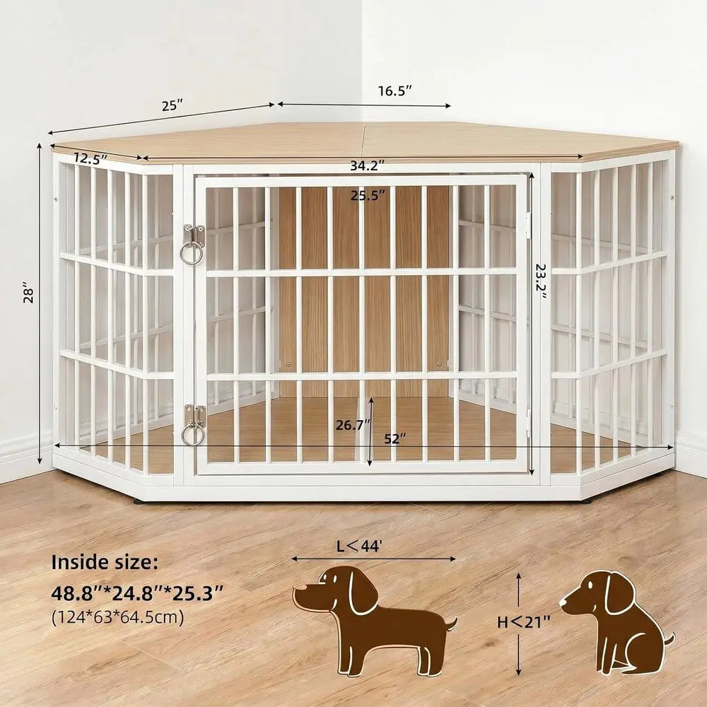 52 Inch Dog Crate Furniture End Table for Large Dogs