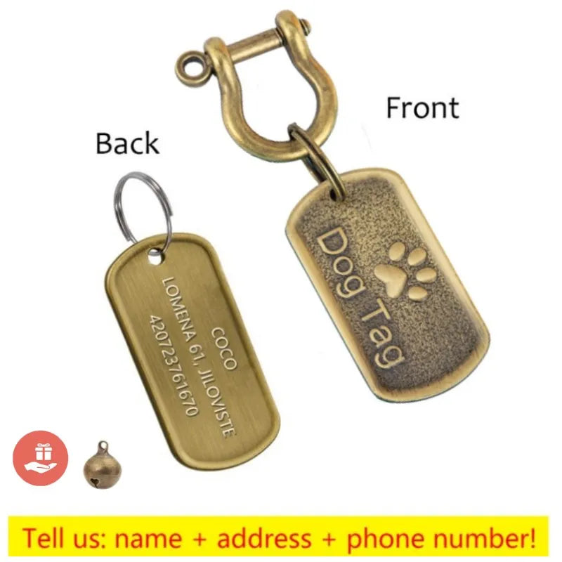 Personalized Engraved Dog ID Tag with Name, Phone and Address
