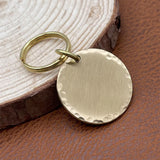 Personalized Brass Dog ID Tag, Hammered or Smooth Round Pet Tag