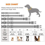 Reflective Nylon Dog Collar, Adjustable, XS to XL in 10 Colors