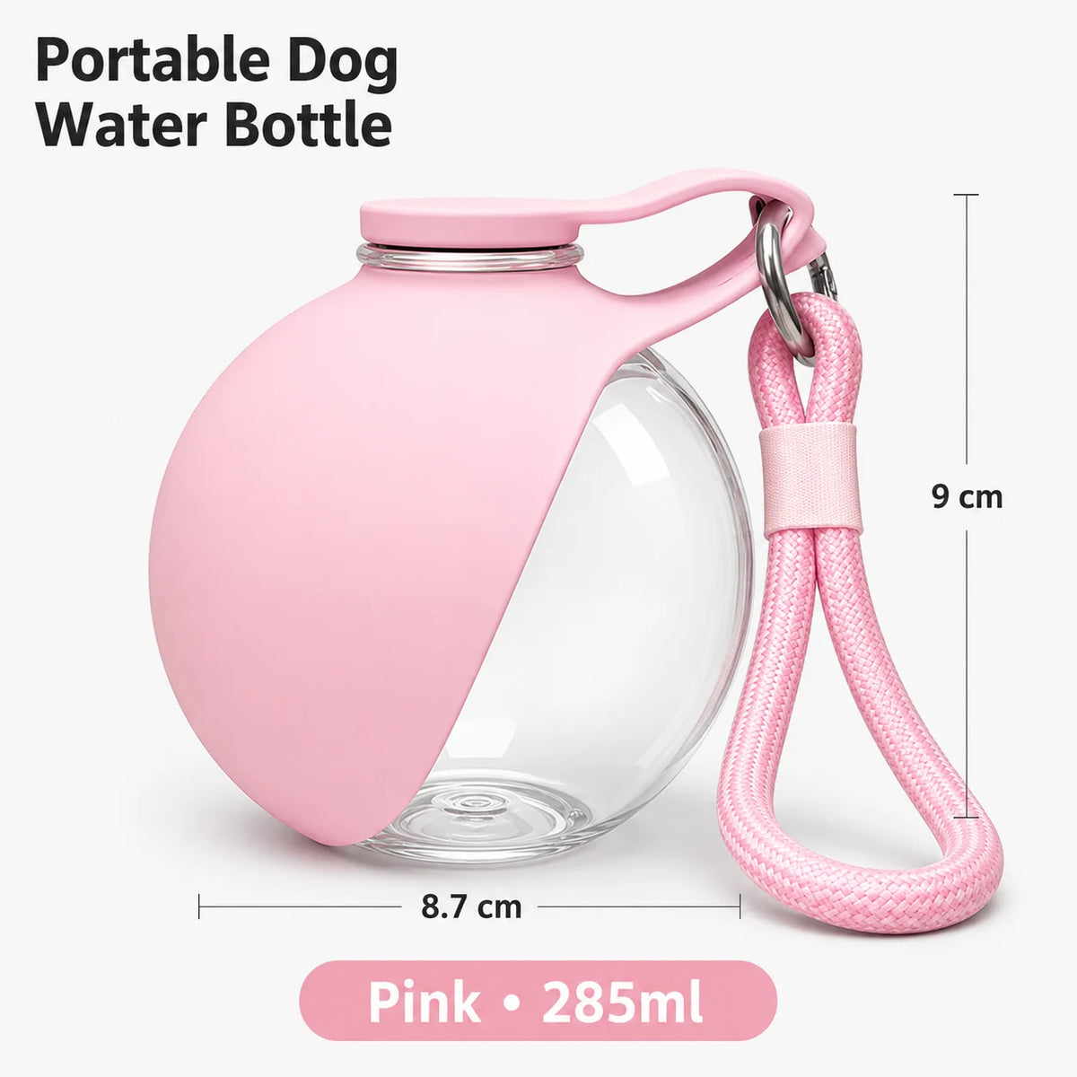 Portable Dog Water Bottle with Built-In Bowl, Stainless Steel