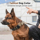 Tactical Dog Collar with Control Handle and AirTag Holder, M to XL