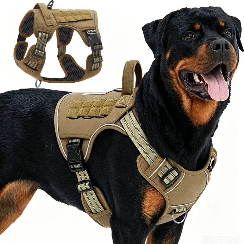 Tactical Dog Harness for Medium and Large Dogs, Adjustable