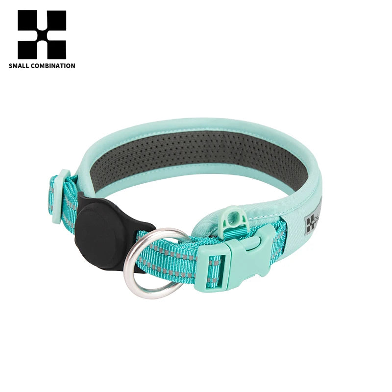 Reflective AirTag Dog Collar with Breakaway Buckle, Lightweight Nylon