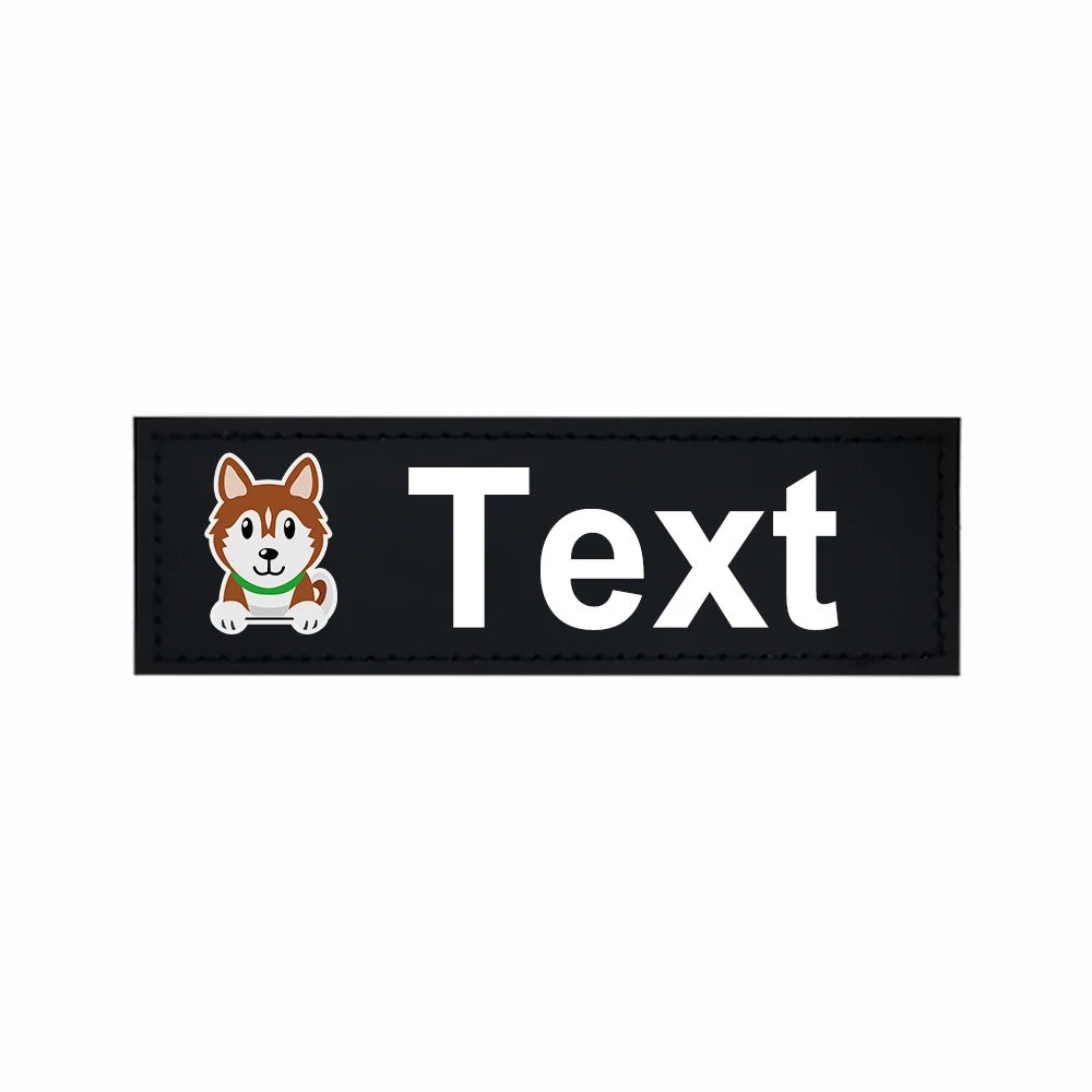 Custom Dog Harness Patches with Name and Phone Number, Set of 2