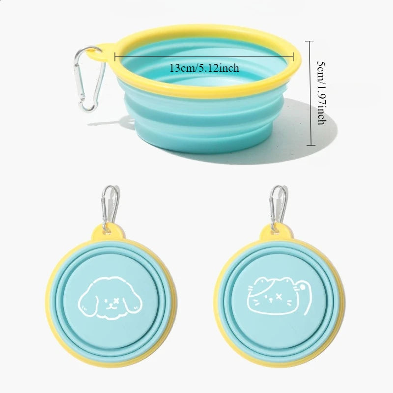 Clip-On Hiking Dog Bowl, Folds Flat for Trails and Road Trips