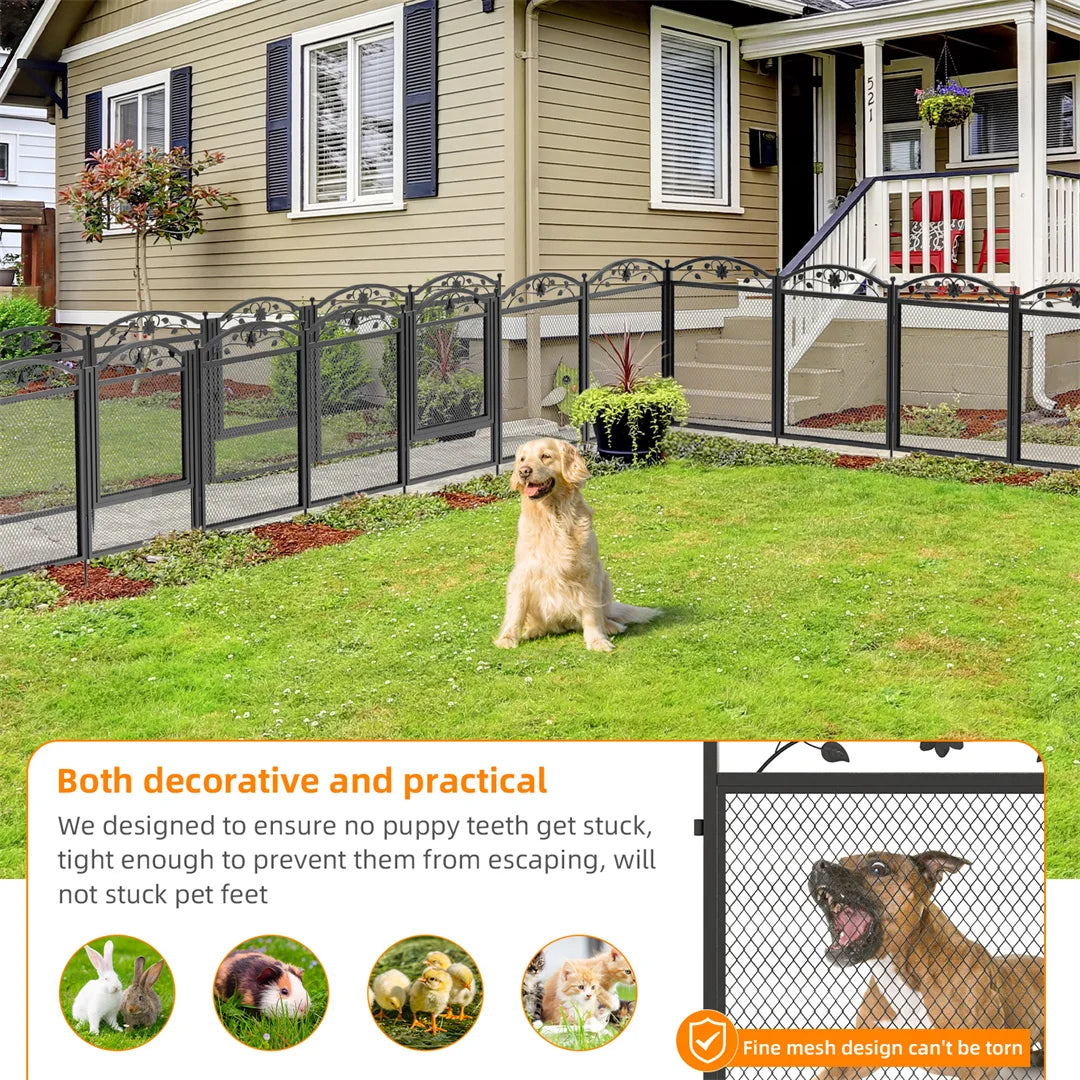 8 Panel Metal Dog Playpen with Waterproof Whelping Pad