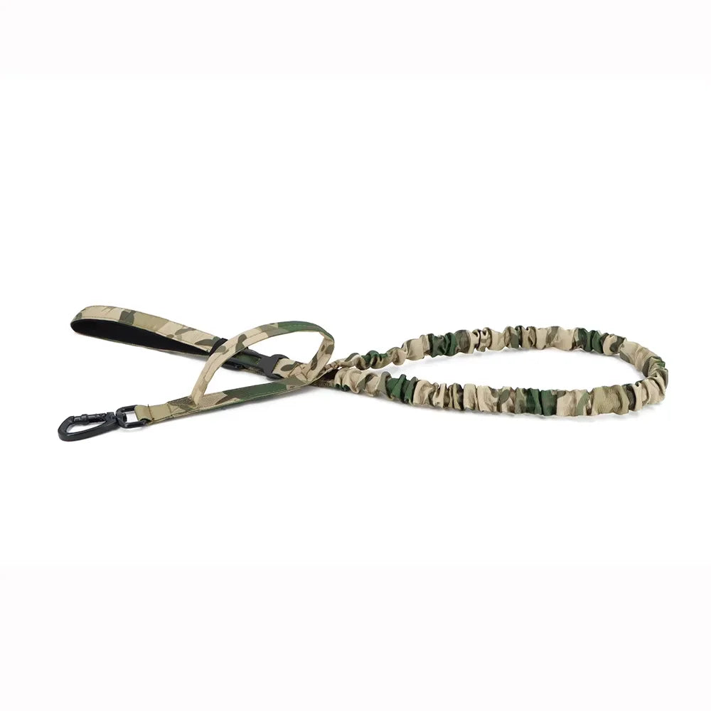 Two Handle Tactical Dog Leash with Shock Absorbing Bungee