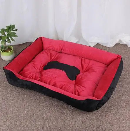 Plush Rectangle Dog Bed with Raised Sides in Candy Colors