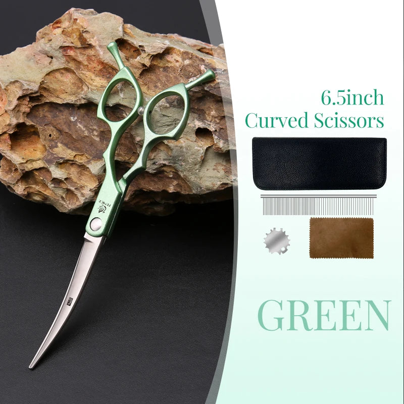 Fenice 6.5 Inch Dog Grooming Scissors Set, Straight, Curved & Thinning
