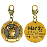 Personalized Dog Breed ID Tag with Engraved Name and Address