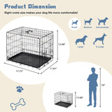 18 Inch Foldable Dog Crate with Secure Locks