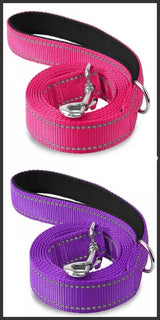 Reflective Nylon Dog Leash with Padded Handle, 4, 5 or 6 ft