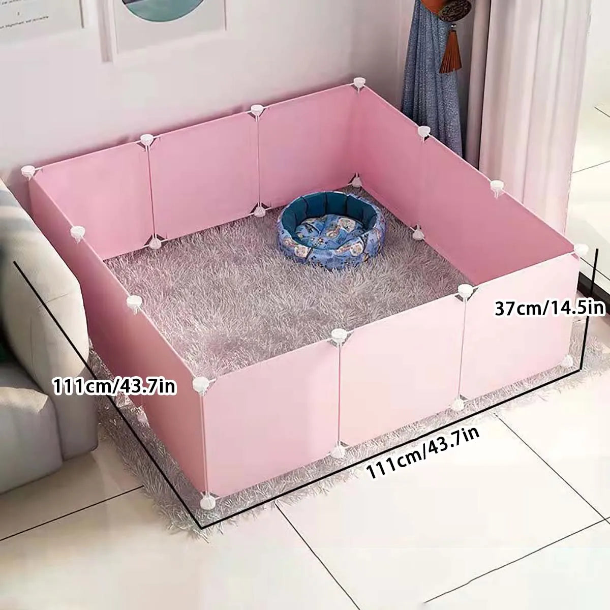 Modular Small Dog Cage with Clear Panels and Top Cover