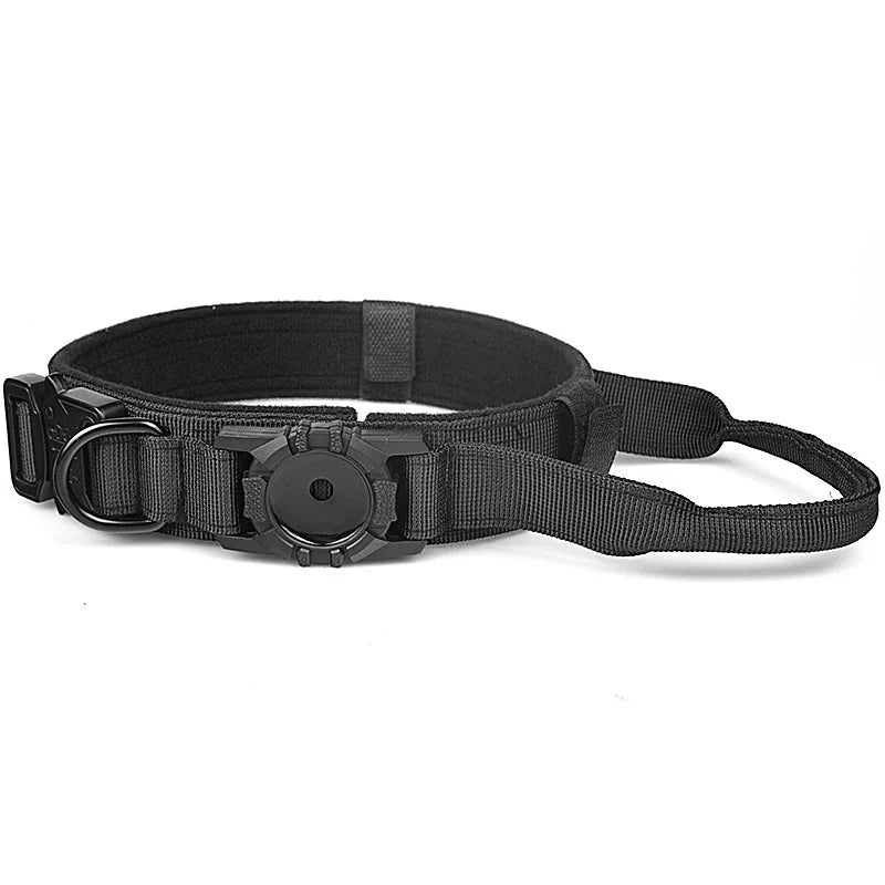 1000D Tactical AirTag Dog Collar with Control Handle