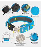 Reflective AirTag Dog Collar with Breakaway Buckle, Lightweight Nylon