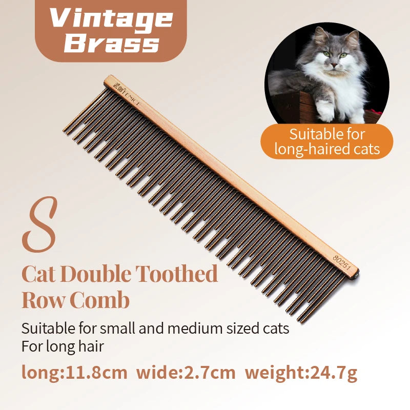Stainless Steel Dog Grooming Comb with Tapered Pins, 4 Styles