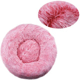 Round Plush Dog Bed, Fluffy Donut Bed for Small to Large Dogs