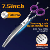 Curved Chunkers and Thinners for Dog Grooming, 7 or 7.5 Inch