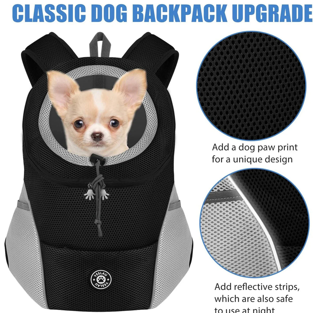 Front Dog Carrier Backpack with Head-Out Design for Small Dogs