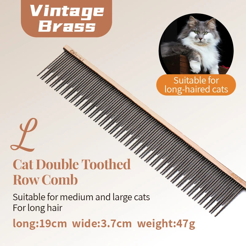 Stainless Steel Dog Grooming Comb with Tapered Pins, 4 Styles