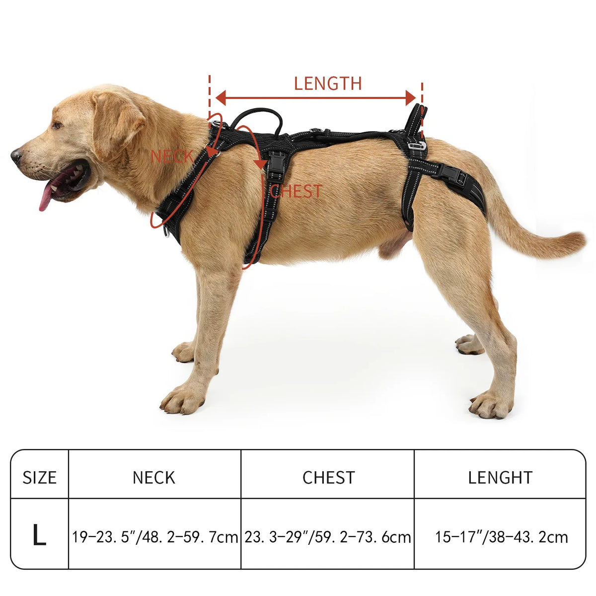 Dog Lift Harness with Handles for Senior Dogs and Rear Support