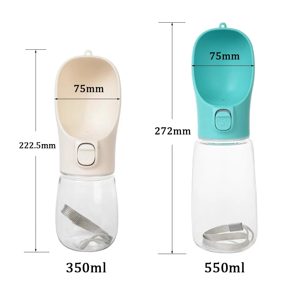 Portable Dog Water Bottle with Bowl, 12 oz or 18 oz