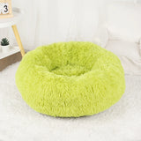 Fluffy Donut Dog Bed, Round Plush Bed for Small to Large Dogs