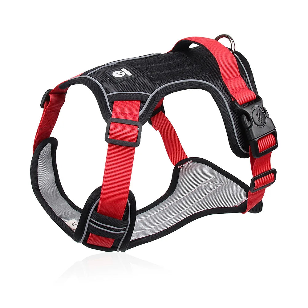 Padded Reflective Dog Harness Vest with Quick-Release Buckles