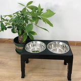 Adjustable Height Elevated Dog Feeder with Double Stainless Bowls