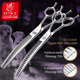 Curved Chunkers and Thinners for Dog Grooming, 7 or 7.5 Inch