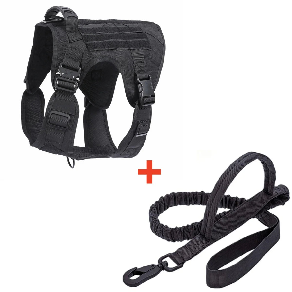 Tactical Dog Harness with MOLLE Panels and Handle for Large Dogs