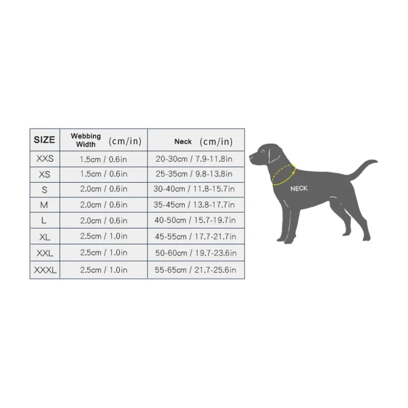 Padded Half Check Dog Collar with P Chain, Reflective Nylon