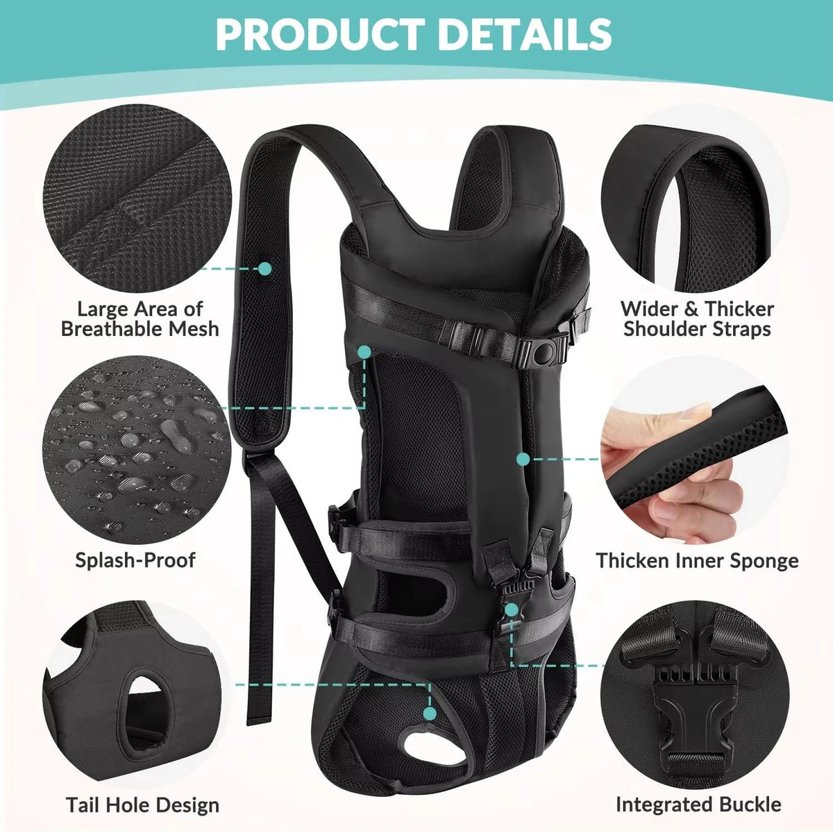 Legs-Out Front Dog Carrier Backpack, Hands-Free, S to XL