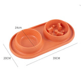 Stainless Steel Double Dog Bowl with Non-Slip Silicone Mat