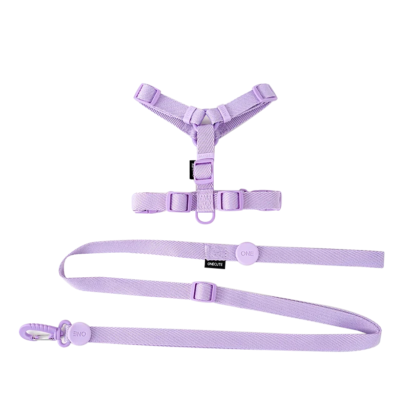 Adjustable Puppy Harness, Collar and Leash Set in Macaron Colors