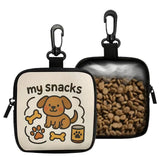 Dog Treat Pouch with Carabiner Clip, Compact Zipper Bag