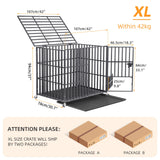Large Heavy Duty Dog Crate with 4 Lockable Wheels